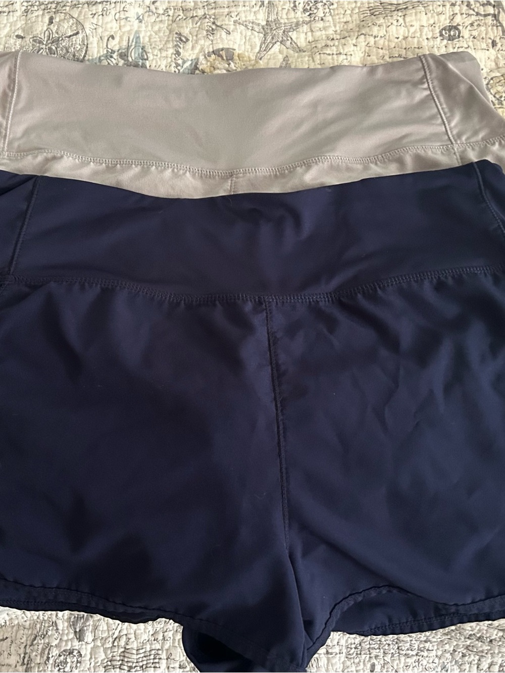 Reebok Navy and Light Gray Shorts, 2 pairs! Soft nylon, high-rise waist